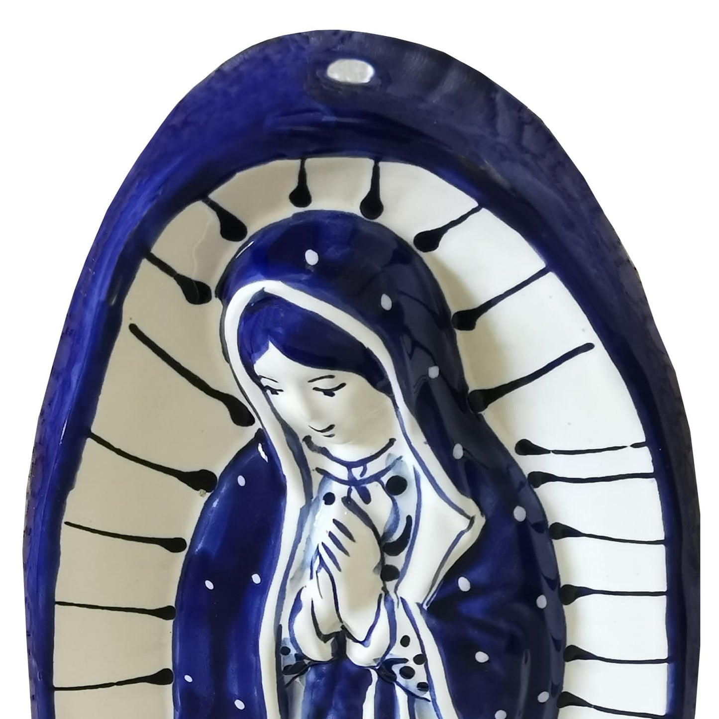Mexican Talavera Pottery Virgin of Guadalupe Hand Painted, Catholic Home Decor, Large Size