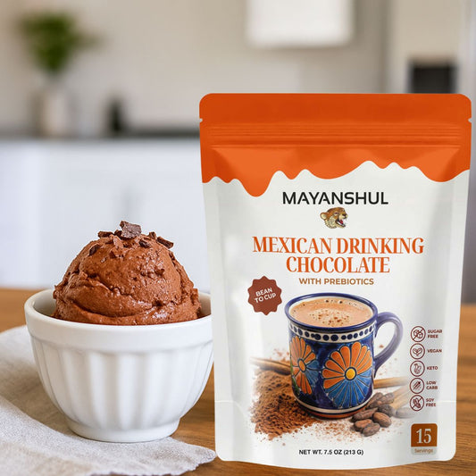 Healthy Mexican Drinking Chocolate Ice Cream (Vegan, Sugar-Free)