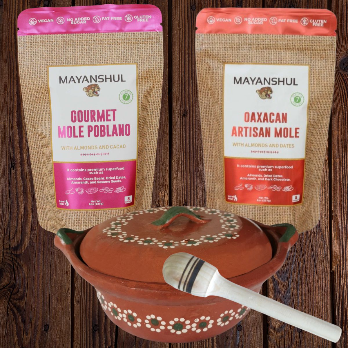 Bundle Special Edition: Traditional Clay Cazuela & Gourmet Mole Variety Pack of 2