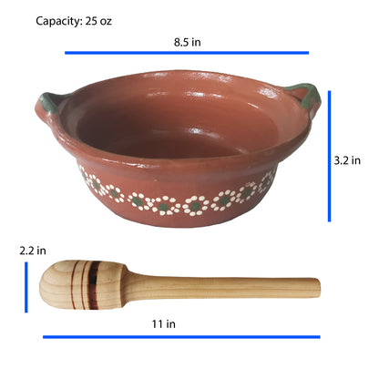 Holiday Artisanal Bundle Special Edition: Traditional Clay Cazuela & Gourmet Mole Variety Pack of 2