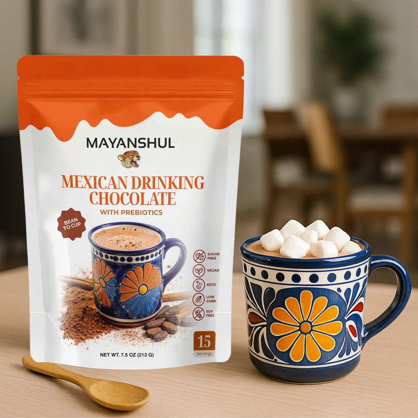 Mexican Drinking Chocolate – Healthy Cacao & Spices, Cane Sugar Free | Mayanshul