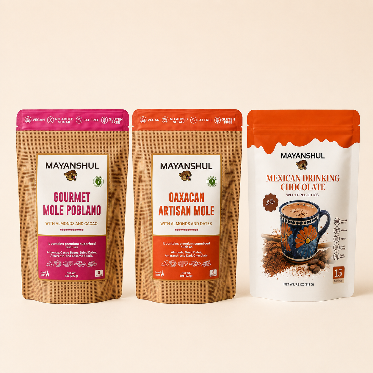 Mexican Gourmet Collection – Poblano & Oaxacan Mole Sauce + Artisan Drinking Chocolate