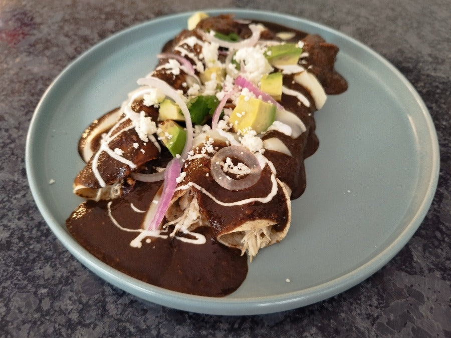 Chicken Enmoladas with Mole Sauce Mayanshul