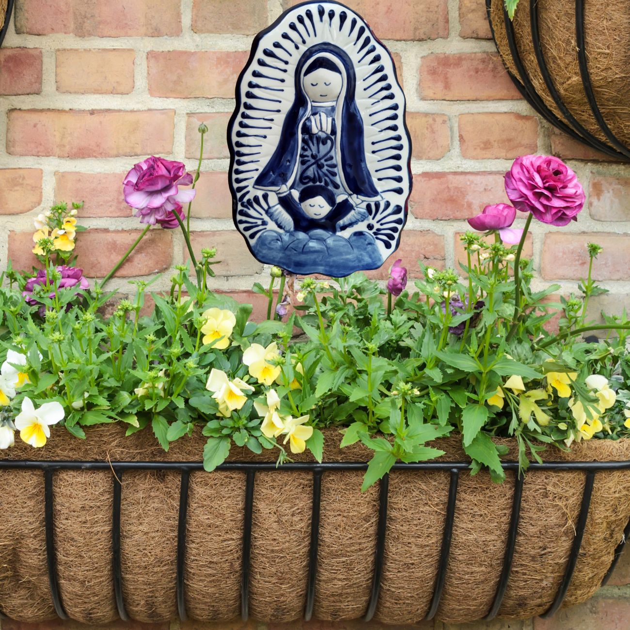 Talavera Pottery Virgin of Guadalupe, Religious Home Decor, Hand Painted, Medium size