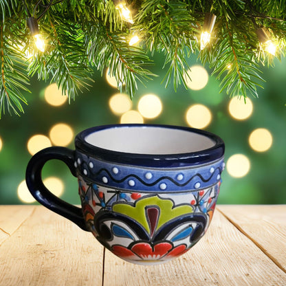 Limited Edition Christmas Bundle — Talavera Mug handpainted + Mexican Hot Chocolate with Prebiotic, Cane Sugar Free, 15 Servings